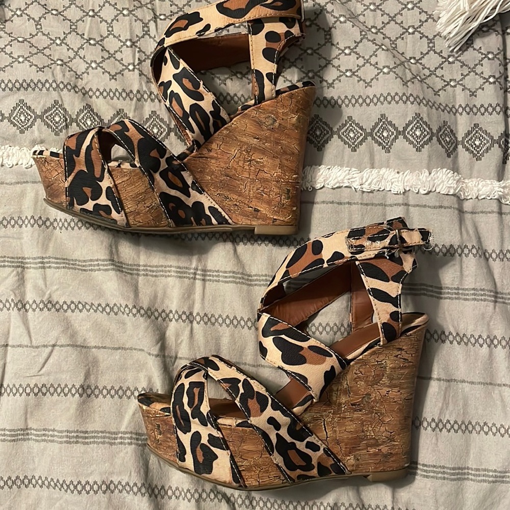 Leopard Wedges